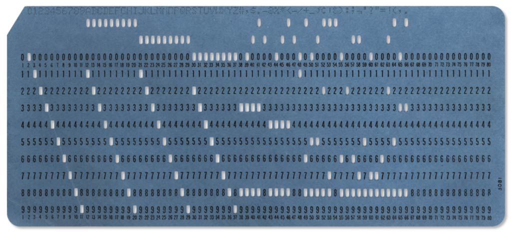 Key punched card