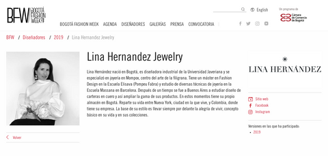 lina hernandez disenadora joyas bogota fashion week 2019