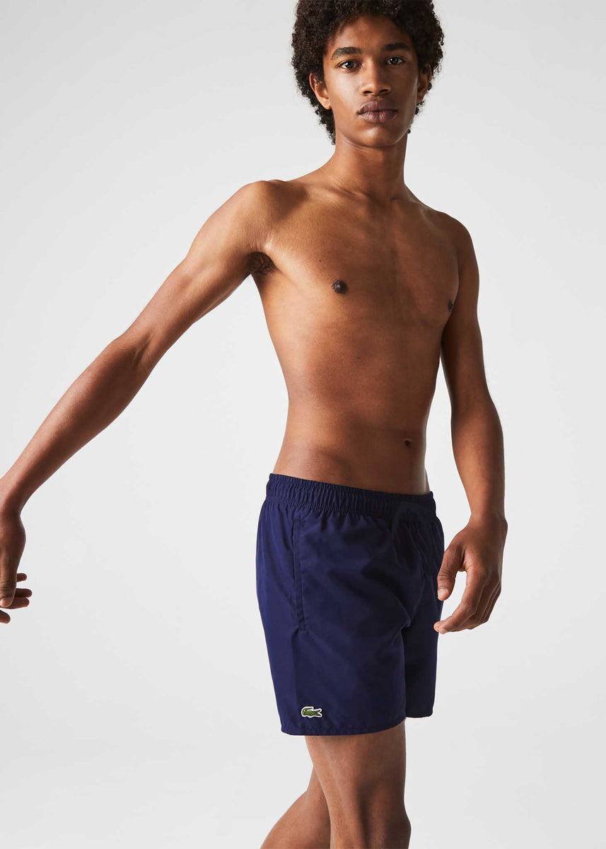 lacoste navy swim shorts