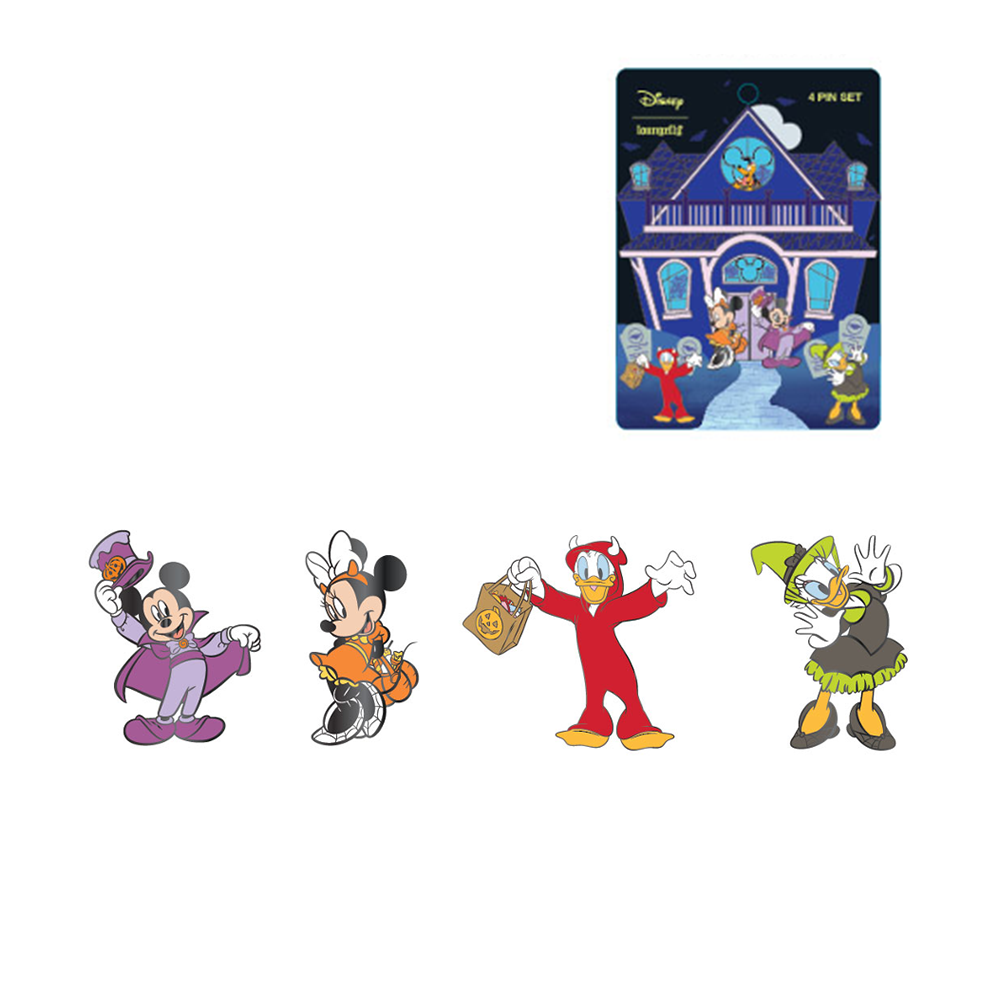 Loungefly: Disney - Mickey & Friends Halloween 4 Piece Pin Set