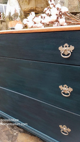 DIY Paint Bohemian Blue Chest of Drawers