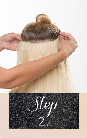 Step 2 for flip-in hair extensions