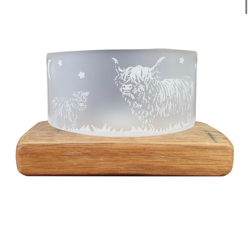 Highland Coo Whisky Tea-light Holder
