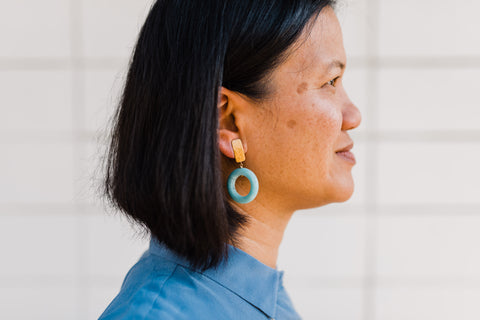 Amazonite Clip On Earrings