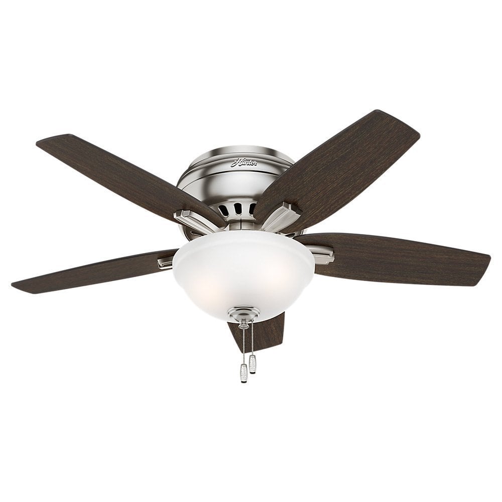 Walnut Finish Brushed Nickel 42 Inch Lighted Ceiling Fan