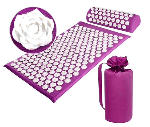 Tapis d'acupression + coussin + sac de rangement FLEURS DE LOTUS