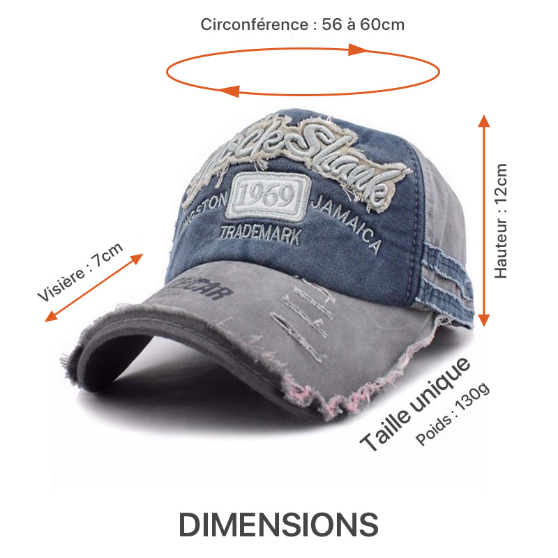 Dimensions de la casquette 1969 pour homme et femme