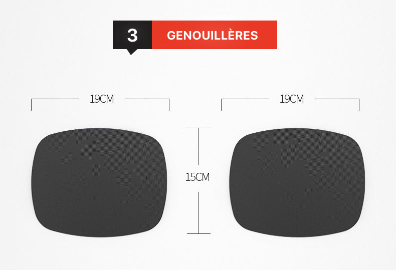 Dimensions des genouillères