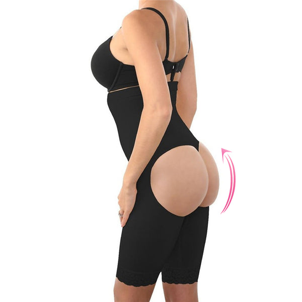 Panty push-up ventre-plat noir OPEN.SHAPER femme pour donner du volume à votre fessier sans effort