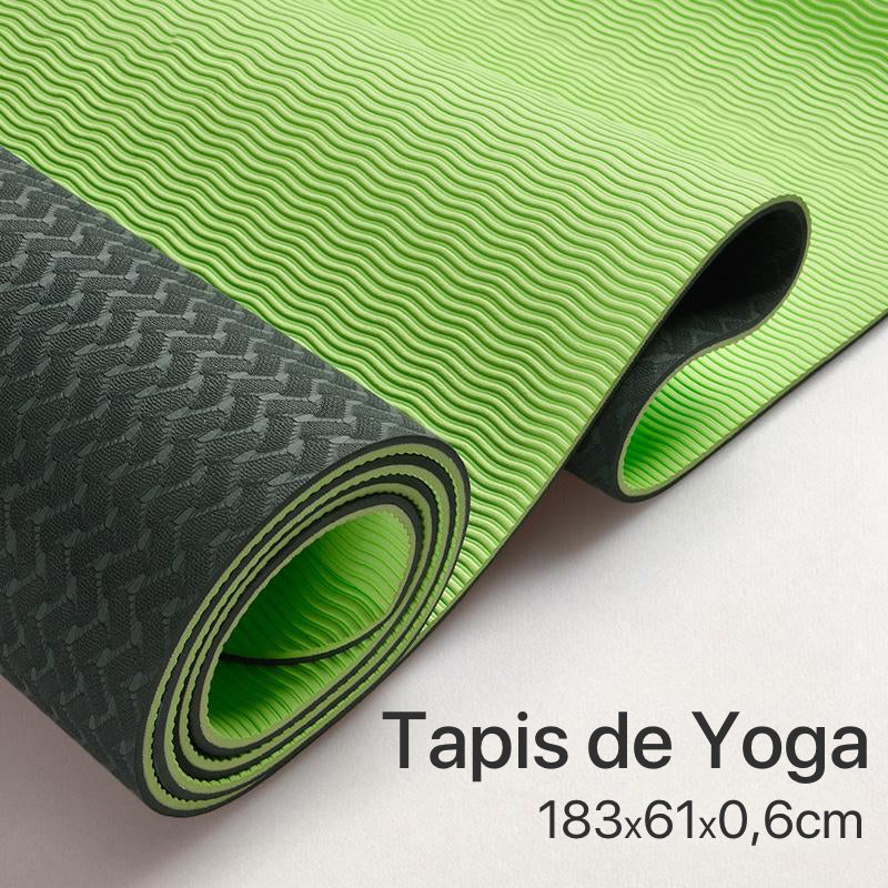 Tapis de Hatha Yoga confort bicolore Vert pomme