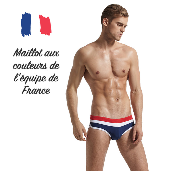 Slip de natation FLAG.SWIM pour homme aux couleurs de l'équipe de France