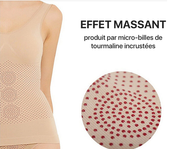 Débardeur + panty + culotte minceur intelligent et massant TOURMALINE+ avec micro-billes incrustées