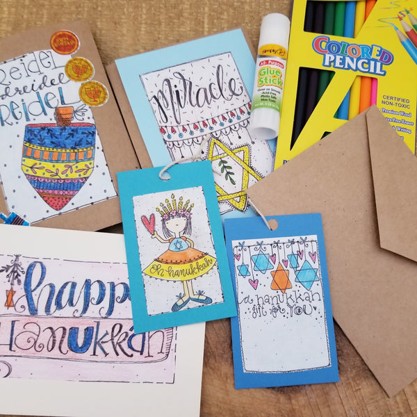 DIY Hanukkah Card Kit, Craft- Peace Love Light Shop
