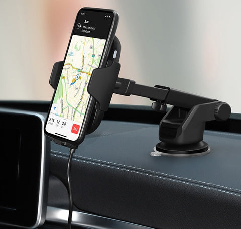 Lexuma Xmount ACM-1009 Automatic Infrared Sensor Qi fast charging Wireless Car Charger Mount for iPhone Xs Samsung S10 E S9 S8 Plus mobile device phone accessories Vehicle phone holder Car Cradles adapter with infrared motion sensor Charging Dock Easy one touch One Tap Auto-Sensor Auto-Clamping Auto-Lock Safety First Cell Phone Car Air Vent Holder Safety on road 4 Dash Smartphone dashboard GadgetiCloud All-in-one Universal Adjustable Car Mount 智能感應車架 無線充電車架 車用電話架 電話座 手機架 GPS view safety drive driving