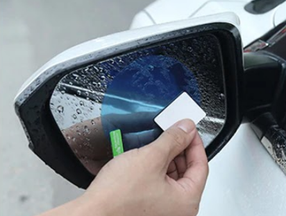 Protective rear view mirror film - GadgetiCloud hydrophobic film