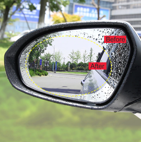 Protective rear view mirror hydrophobic protective film - iMartCity before and after
