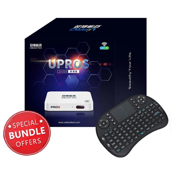 2019 UNBLOCK TECH TV BOX UBOX UPROS PROS GEN7 安博盒子PROS第七代（可選無線遙控鍵盤） Pro s uvod ubvod apk zaltv android micox iptv tv box minix neo upro os Hong Kong Edition Free TV programs 安博盒子海外版 - GadgetiCloud package special offer