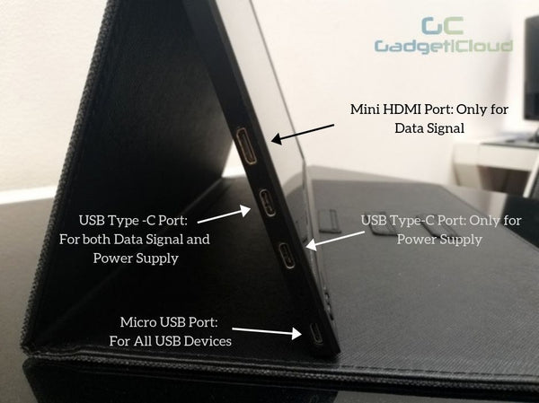 GadgetiCloud lexuma xscreen portable monitor with touch screen unboxing connection ports