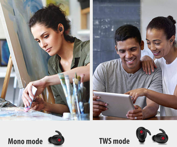 Geekee True Wireless In-Ear Bluetooth IPX5 Sports Earbuds imartcity dual music mode