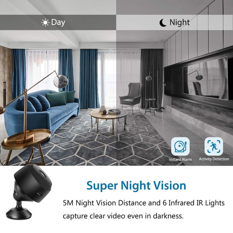 Mini 1080P Wireless Security Camera with 150° Wide-Angle Lens - GadgetiCloud
