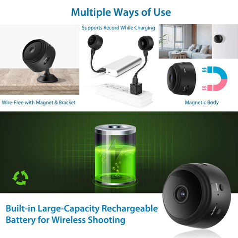 Mini 1080P Wireless Security Camera with 150° Wide-Angle Lens - GadgetiCloud