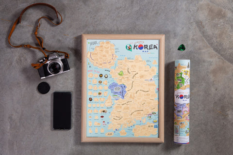 Good Weather Small Scratch Map Bundle (Korea, Thailand, Japan)  deluxe deluxe luckies world travel map with pins europe uk rosegold small personalised Scratch Off Traveling World Map framed travelization 刮刮地圖 刮刮樂 世界地圖 - GadgetiCloud