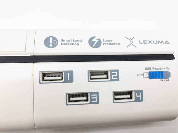 GadgetiCloud Lexuma 辣數碼 XStrip UK Surge Protector with USB Unbox 4 usb ports for devices