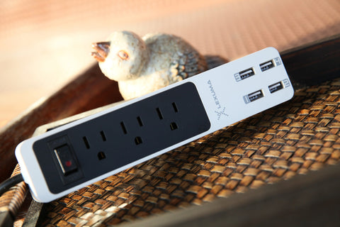 Lexuma US portable power strip with USB ports mini power bar for travel