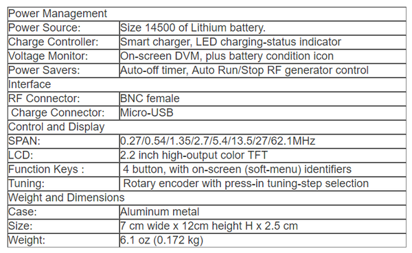 SURECOM ANTENNA ANALYZER SA-160 0.5-60MHz Colour Graphic