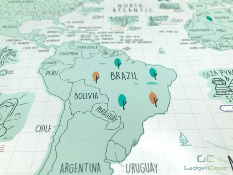 GadgetiCloud world scratch travel map 世界刮刮地圖 刮刮樂 scratch map brazil