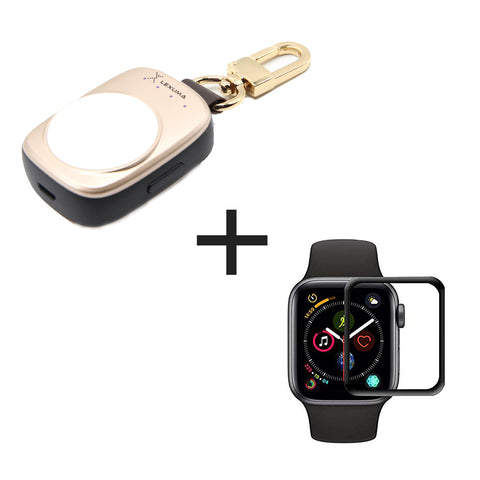 Apple Watch Power Bank key chain XTAG and Apple Watch XPROTEK 3D Tempered Glass Screen Protector Combo - GadgetiCloud iWatch Protector protective cover with Black Edges Anti Scratch tempered glass protective films apple watch accessories discount combo