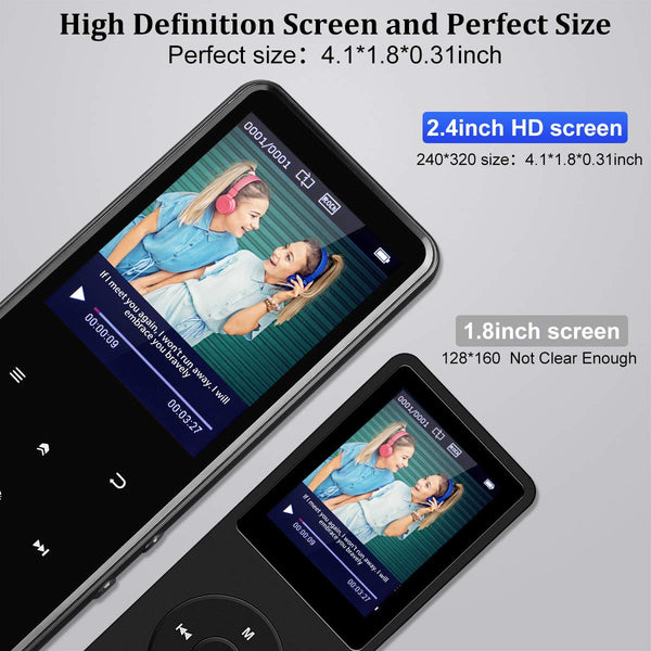 Portable Bluetooth MP3 Player with 2.4" Large Screen