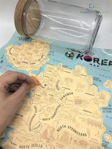 GadgetiCloud korea travel scratch map 韓國刮刮地圖 刮刮樂 korean stationery 