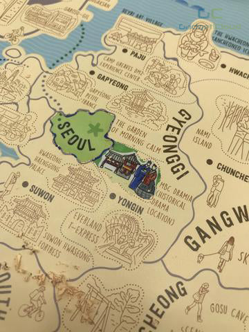 GadgetiCloud korea travel scratch map 韓國刮刮地圖 刮刮樂 korean stationery 