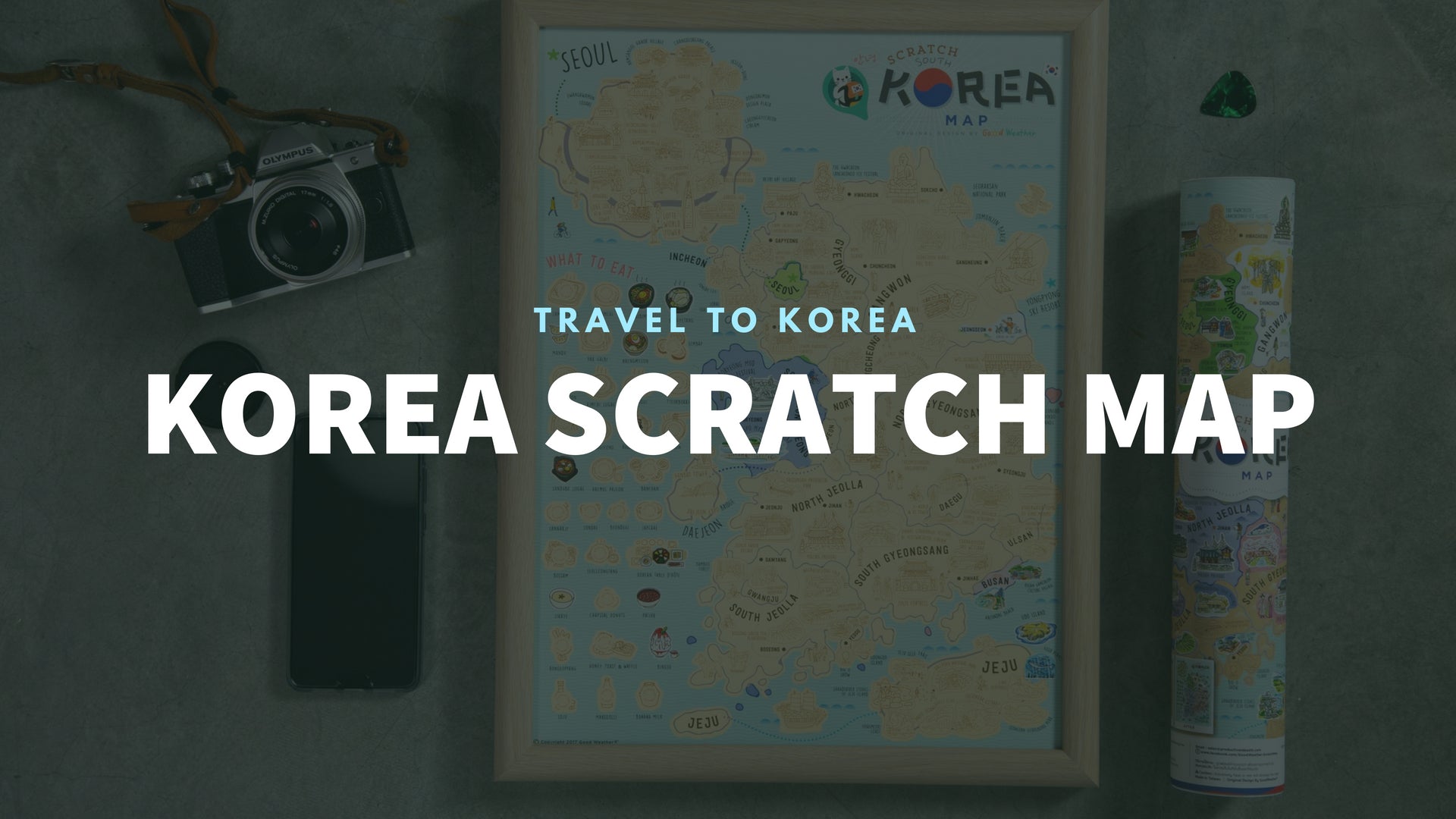 Good Weather Korea Scratch Travel Map Travel to Korea deluxe luckies world travel map with pins europe uk rosegold small personalised Scratch Off Traveling Korea travelization 韓國 刮刮地圖 刮刮樂 世界地圖 banner - GadgetiCloud