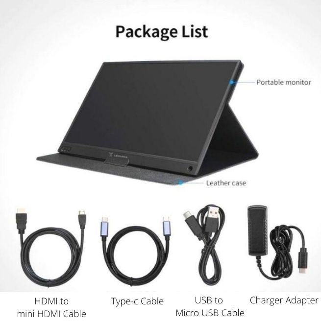 Lexuma Portable Monitor 15.6" Touch 1920x1080 XScreen IPS Ultra Slim Type-C HDMI 1080P Full HD USB Powered