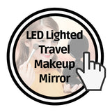LED lighted travel makeup mirror