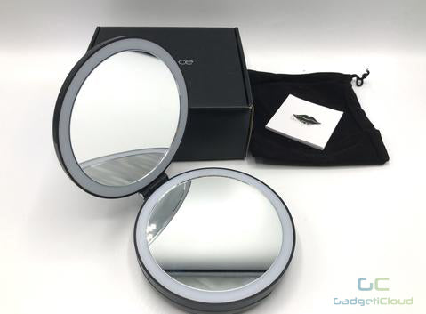 LED lighted travel makeup mirror - GadgetiCloud beauty mirror handheld