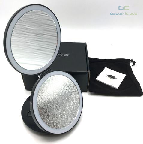 LED lighted travel makeup mirror - GadgetiCloud beauty mirror handheld portable