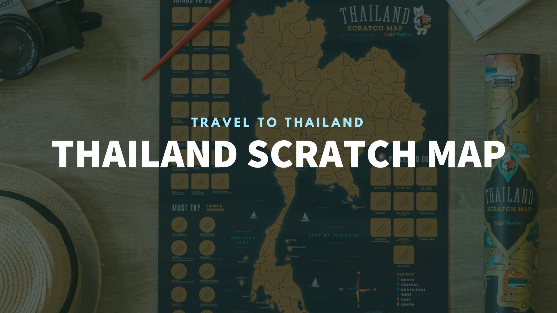 Thailand Scratch Travel Map with Frame Good Weather Travel to Thailand deluxe luckies world travel map with pins europe uk rosegold small personalised Scratch Off Traveling Thailand travelization 泰國 刮刮地圖 刮刮樂 世界地圖 banner - GadgetiCloud