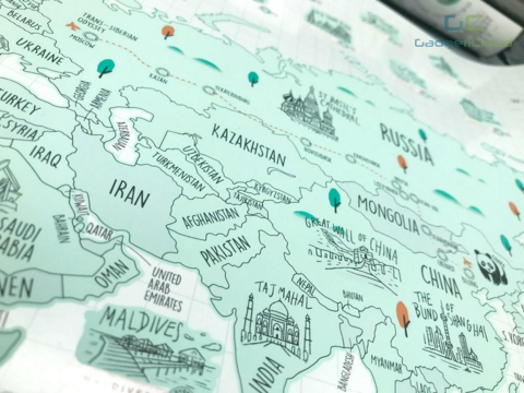 GadgetiCloud world scratch travel map 世界刮刮地圖 刮刮樂 countries on map