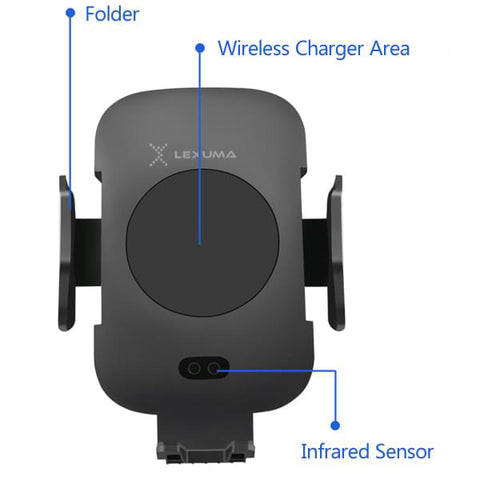 Lexuma Xmount ACM-1009 Automatic Infrared Sensor Qi fast charging Wireless Car Charger Mount for iPhone Xs Samsung S10 E S9 S8 Plus mobile device phone accessories Vehicle phone holder Car Cradles adapter with infrared motion sensor Charging Dock Easy One touch One Tap Auto-Sensor Auto-Clamping Auto-Lock Safety First Cell Phone Car Air Vent Holder Safety on road 4 Dash Smartphone dashboard GadgetiCloud All-in-one Universal Adjustable Car Mount 智能感應車架 無線充電車架 車用電話架 電話座 手機架 How to use info details