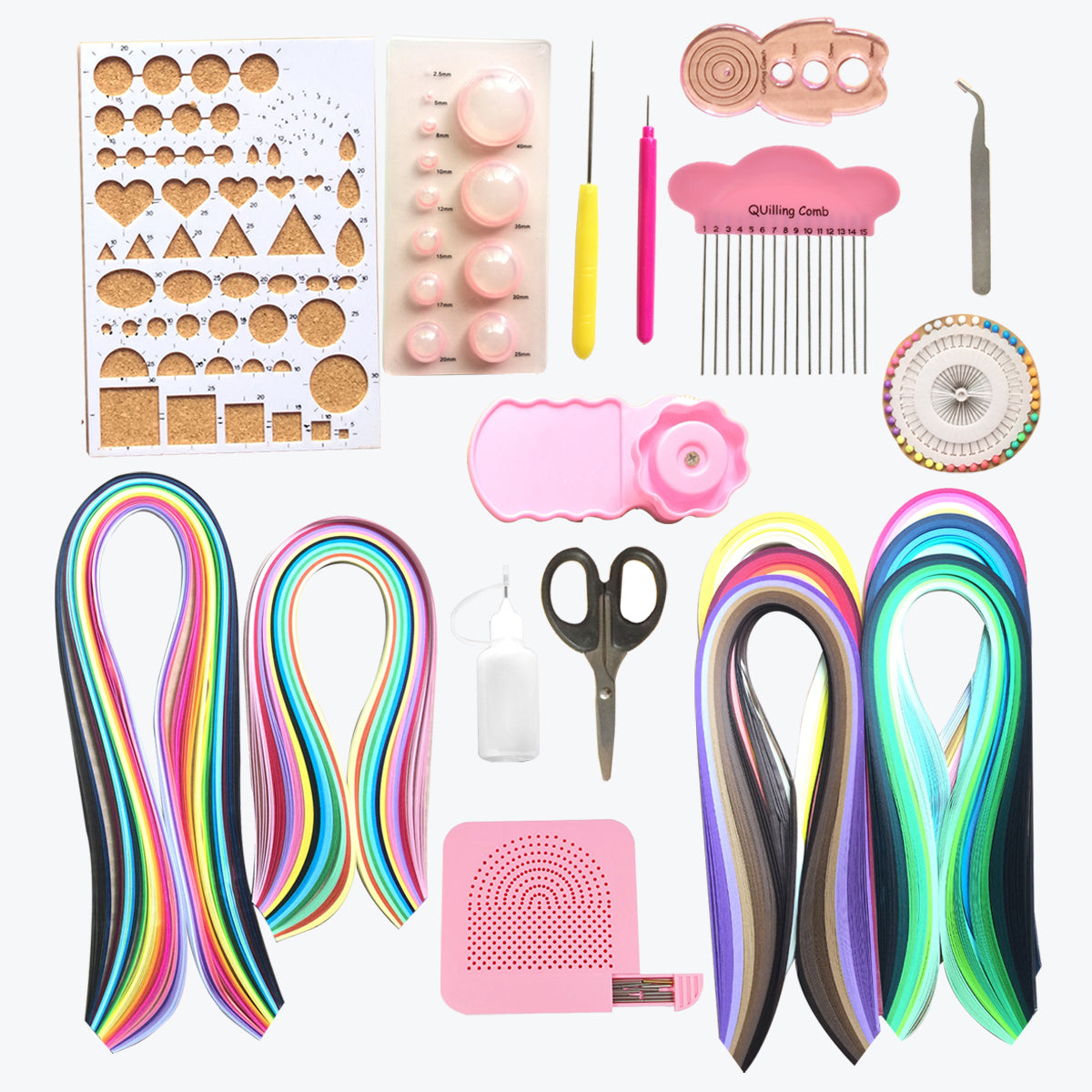 NUOBESTY 13pcs Paper Quilling Kit Paper Strips Quilling Tools for DIY Card Home Decoration 
