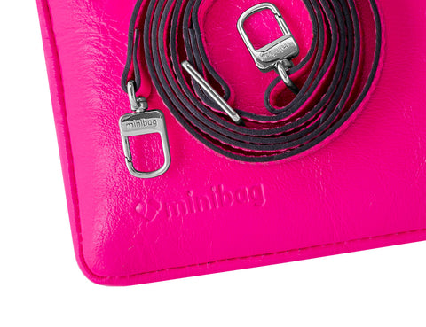minibag neon pink leather