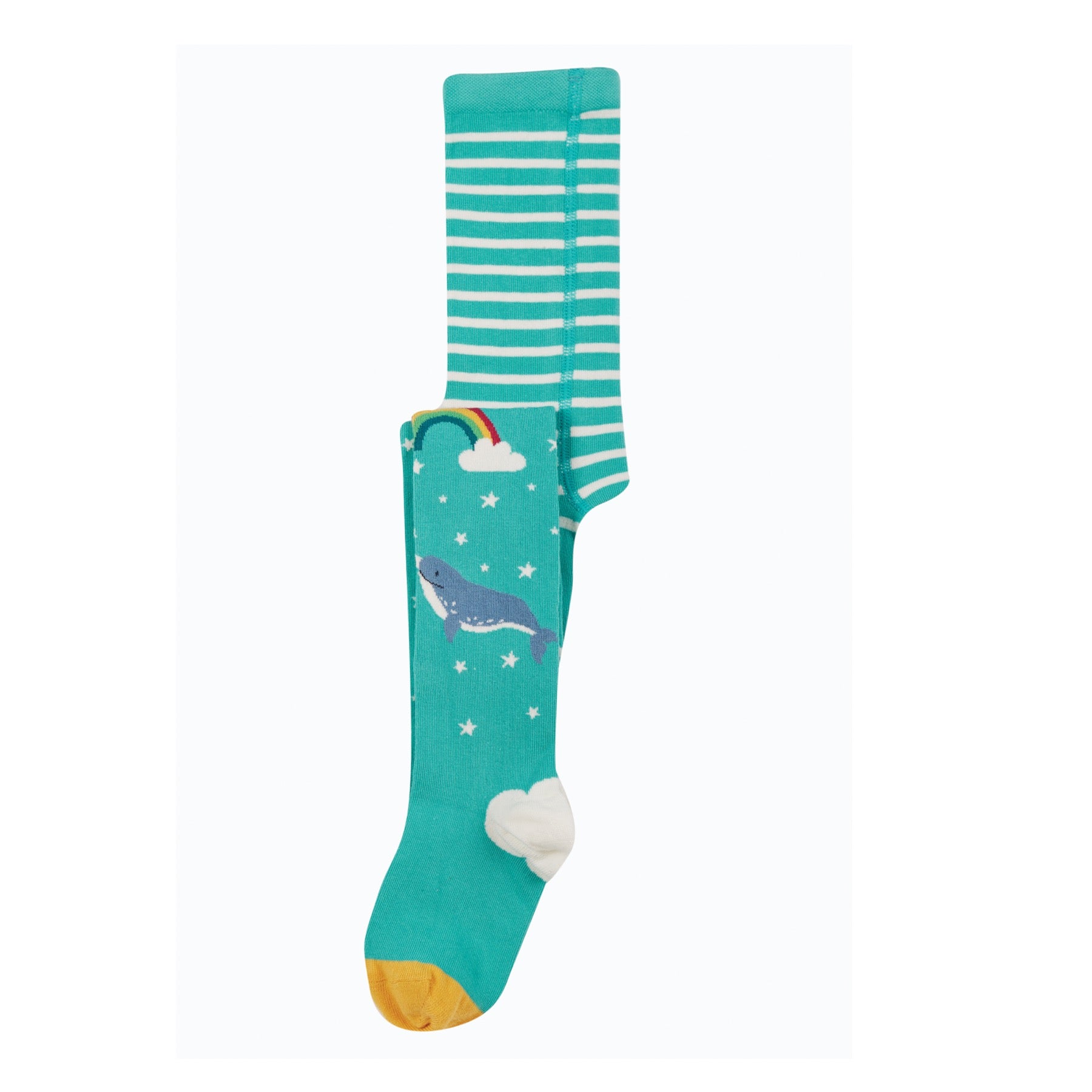 Frugi Norah Tights, Pacific Aqua/Narwhal