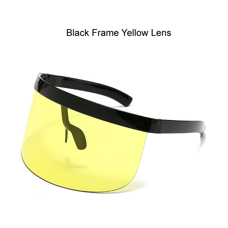 3 Pack Oversize Face Shield Visor Sunglasses Flat Top Mirrored 172mm Sand Glasses Frame Sunglasses