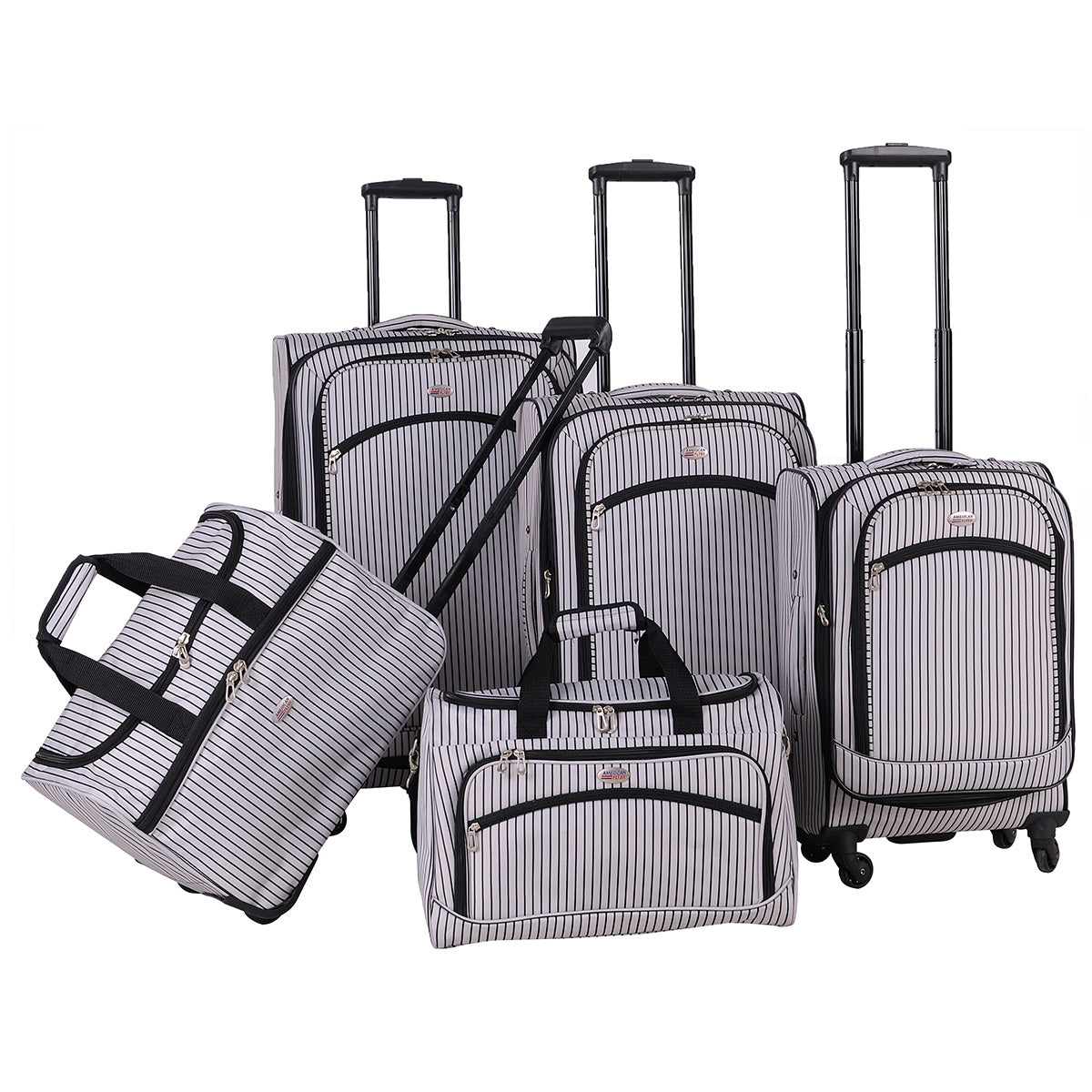 American Flyer Madrid 5-Piece Luggage Set - Brown