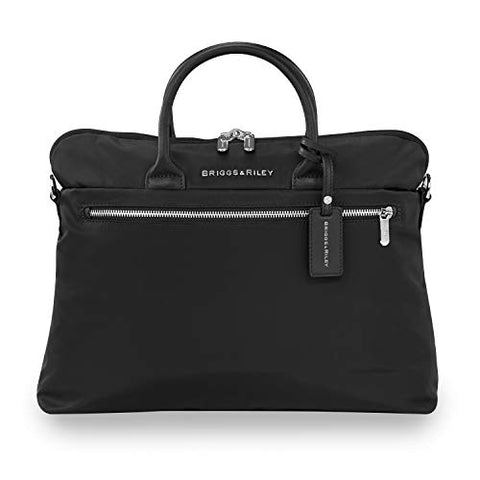 Briggs & Riley Unisex-Adult's Rhapsody Slim Business Laptop Shoulder Bag, Black, One Size
