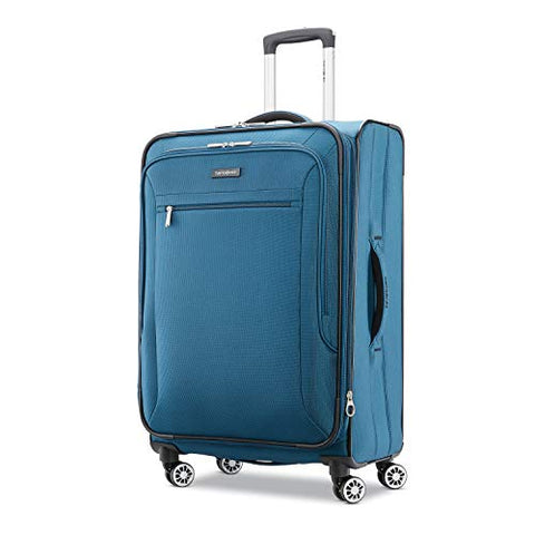 Samsonite Ascella X Softside Expandable Luggage with Spinner Wheels, Teal, Checked-Medium 25-Inch