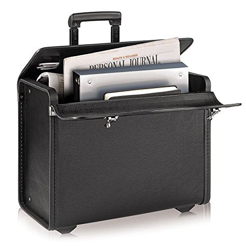 Black with Dual Combination Locks Solo Lincoln Rolling Catalog Case